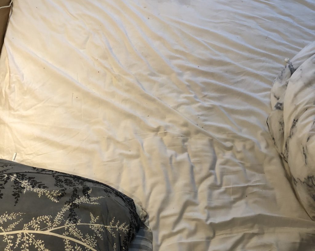 Apple Aipords blending in with the sheets